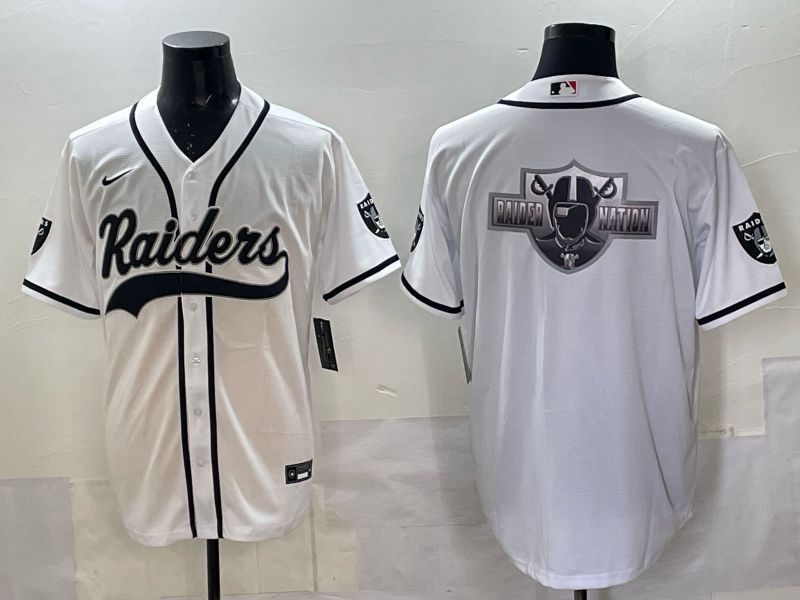 Men 2025 Nike Oakland Raiders Blank White Joint Name  Limited NFL Jersey style 051->oakland raiders->NFL Jersey